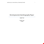 Developmental Autobiography Example example document template