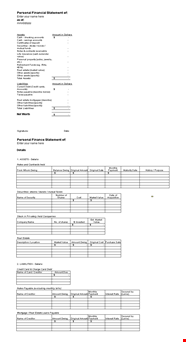 Download Personal Financial Statement Template Track Your Liabilities 