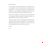 Recognition Letter for Employees | Company Appreciation Service | Organization example document template