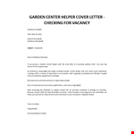 Garden Center cover letter example document template