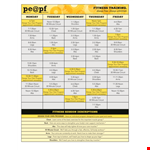 Fitness Training Calendar example document template