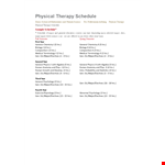 Physical Therapy Schedule Template example document template