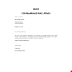 Cousin marriage leave example document template