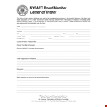 Letter of Intent for Committee's example document template 