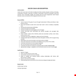 Soccer Coach Job Description example document template