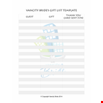 Free Wedding Gift List Template example document template