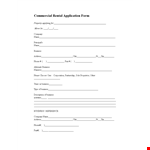 Business Commercial Lease Rental Application Form - Apply for a Lease at [Address] example document template
