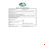 Project Status Report Form example document template