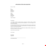 Application Letter Land Acquisition example document template