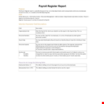 Employee Payroll Register Template - Easily Track and Manage Payroll Reports for Each Period example document template