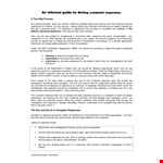 Response to Medical Complaint Letter | Addressing Service Issues & Complaints example document template 