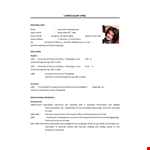 Chemical Engineer Curriculum Vitae example document template