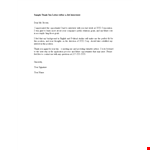 Thank You Letter After Interview Template example document template