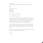 Construction Contract Termination Letter example document template