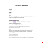 Executive Summary Survey Format example document template