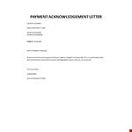 Acknowledgement receipt of payment example document template