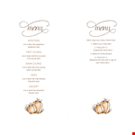 Plan a Delicious Thanksgiving Menu - Template for Every Course example document template