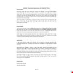 Server Trainee Job Description  example document template
