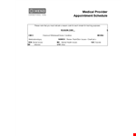 Printable Medical Appointment Scheduling example document template