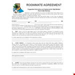 Roommate Agreement Template - Create an Agreement with Your Roommate example document template