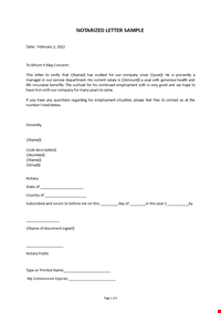 Notarized Letter Template