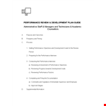Performance Review Development Plan example document template