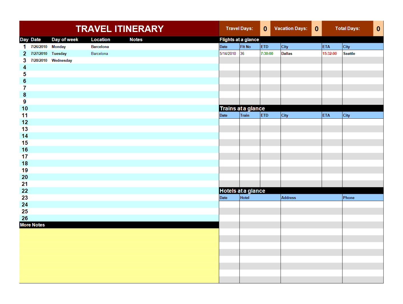 custom travel itinerary