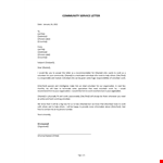 Community Service Reference Letter Template example document template
