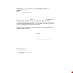 Child Support Agreement example document template
