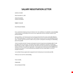 Salary negotiation letter example document template