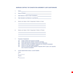 Marriage Contract Template | Protect Your Client's Values & Partner | Approximate example document template