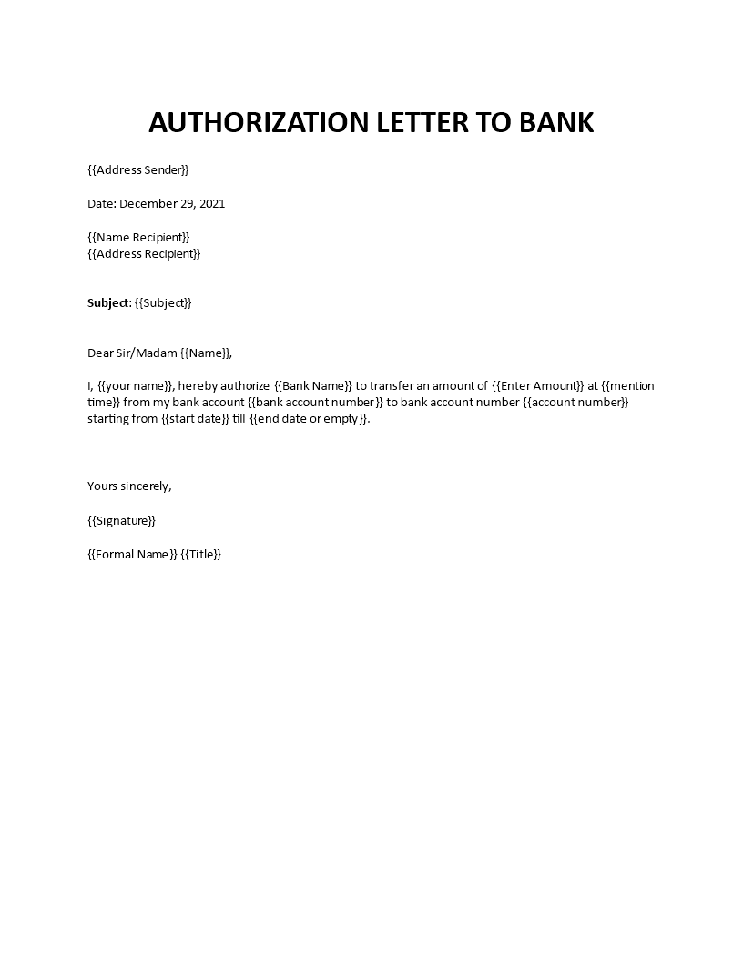 permission letter for bank visit