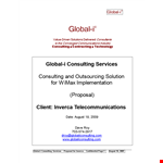 Consulting Proposal Template for Global Services, Development, and Implementation example document template