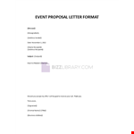 Event Proposal Format And Letter example document template