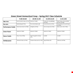 Free Homeschool example document template