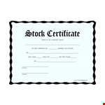 Customizable Stock Certificate Template - Certify Your Stock Ownership Signed and Sealed example document template