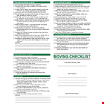 Your Complete Moving Checklist for a Stress-Free Move example document template