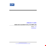 Project Risk Management Plan Template Word example document template 