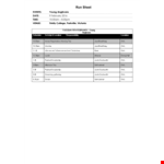 Simple Run Sheet Template - Manage Operations Efficiently with Justin Duckworth example document template