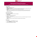 Persuasive Essay Structure example document template 
