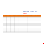 Manage by Objectives. Checklist Template example document template