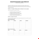 Effective Disaster Recovery Plan Template - Ensure Business Continuity example document template