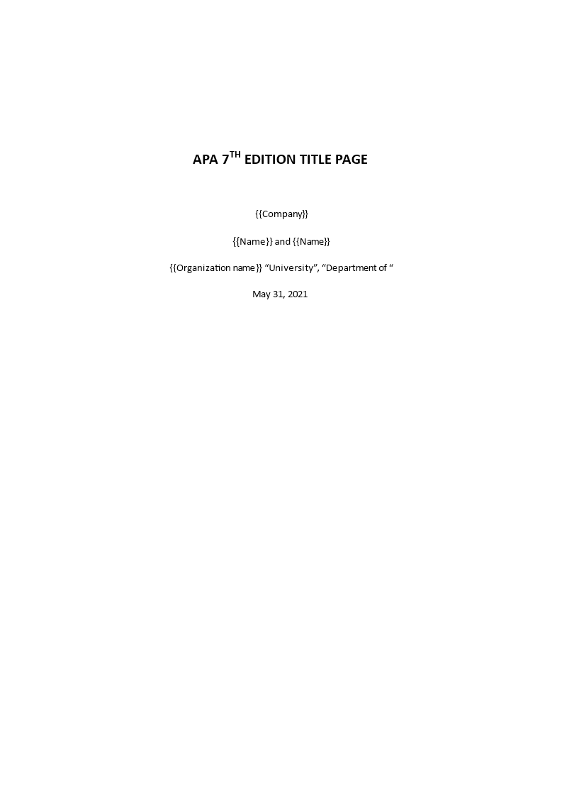APA 11th Edition Title Page