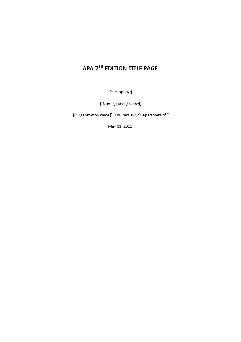 apa format title page university