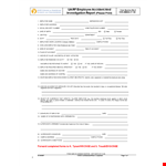 Employee Accident And Investigation Report example document template
