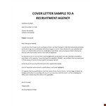 Recruiter cover letter example document template