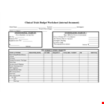 Clinical Trial Budget Template - Simplify Study Budgeting with Subtotal and Investigator example document template