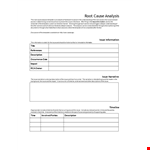 Root Cause Analysis Template | Identify Issues, Conduct Analysis, Take Corrective Actions example document template