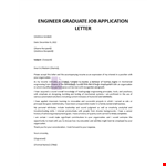 Engineer Graduate Job Application Letter example document template
