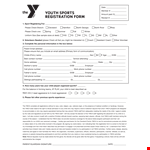 Youth Sports Registration Form V example document template